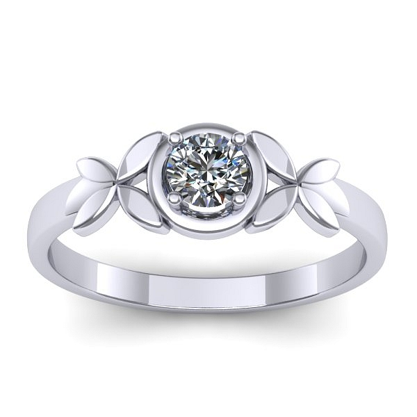 Inel cu diamant rotund