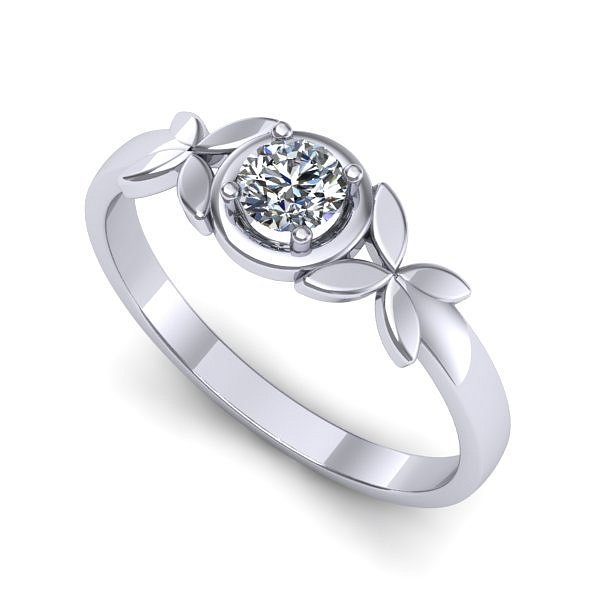 Inel din aur alb cu diamant