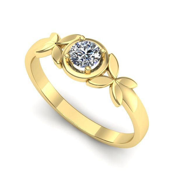 Inel logodna din aur galben cu diamant