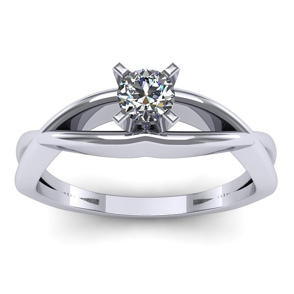 Inel logodna cu diamant rotund