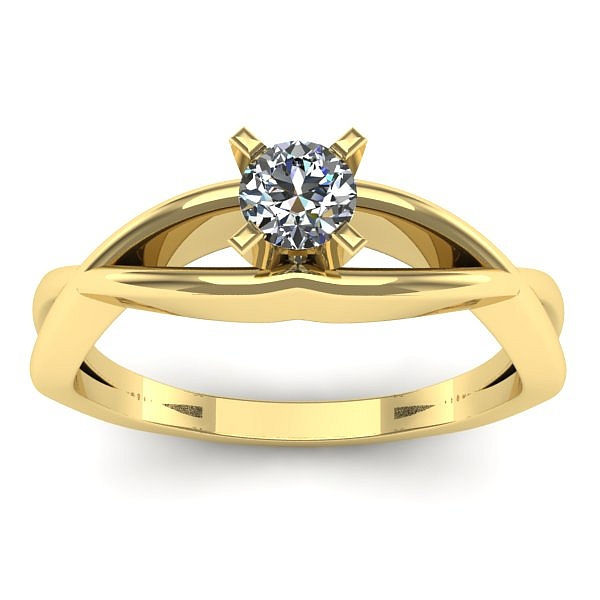 Inel cu diamant rotund