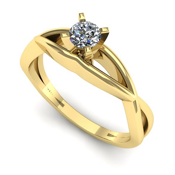 Inel din aur galben cu diamant