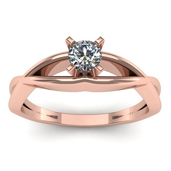 Inel cu diamant rotund