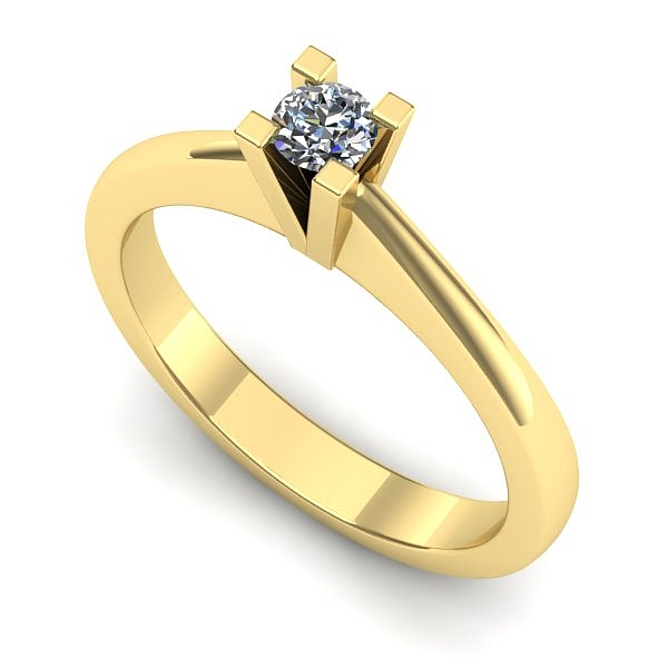 Inel de logodna din aur galben cu diamant