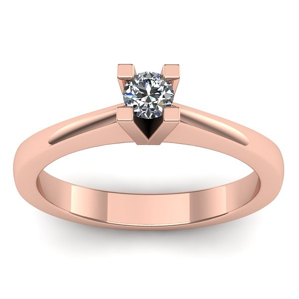 Inel cu diamant rotund