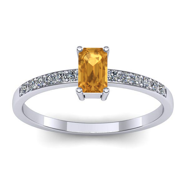 Inel de logodna cu citrin dreptunghiular