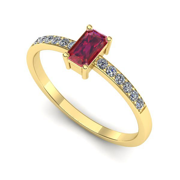 Inel din aur galben cu rubin