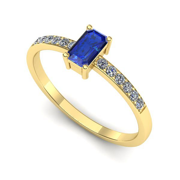 Inel din aur galben cu safir