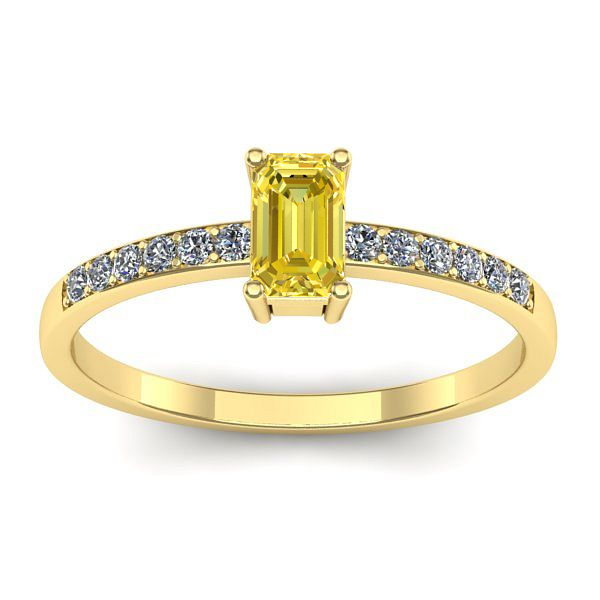 Inel cu safir galben dreptunghiular