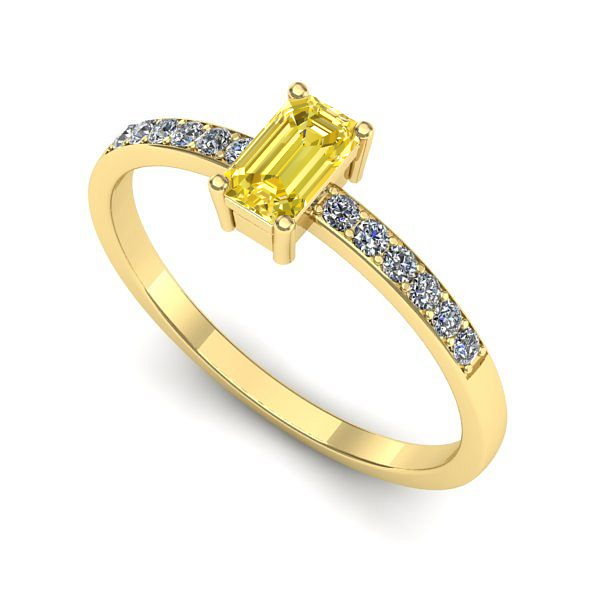 Inel din aur galben cu safir galben