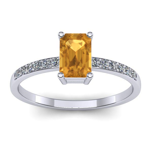 Inel de logodna cu citrin dreptunghiular