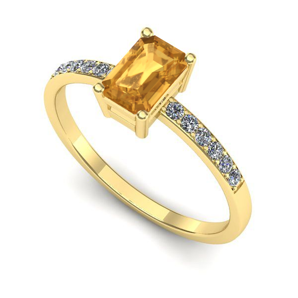 Inel de logodna din aur galben cu citrin
