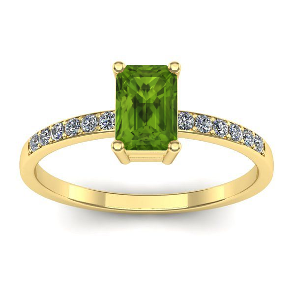 Inel de logodna cu peridot dreptunghiular