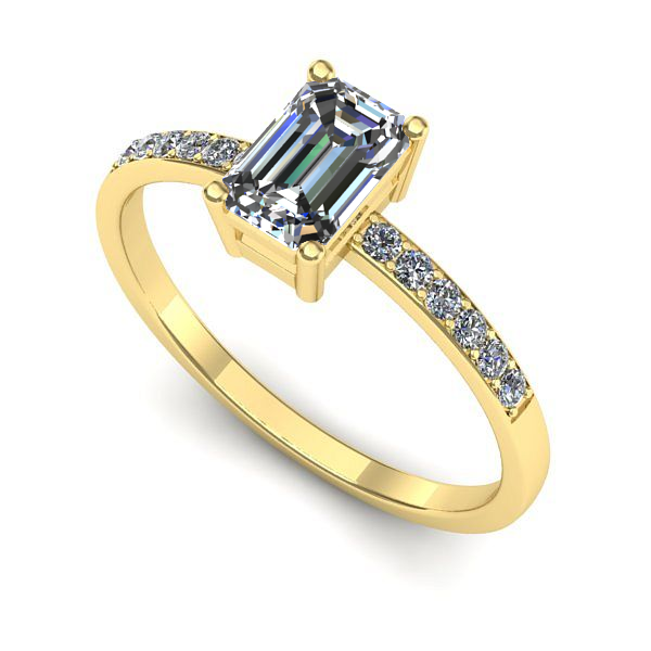 Inel logodna din aur galben cu safir alb