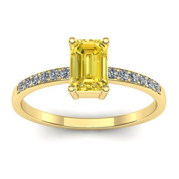 Inel cu safir galben dreptunghiular