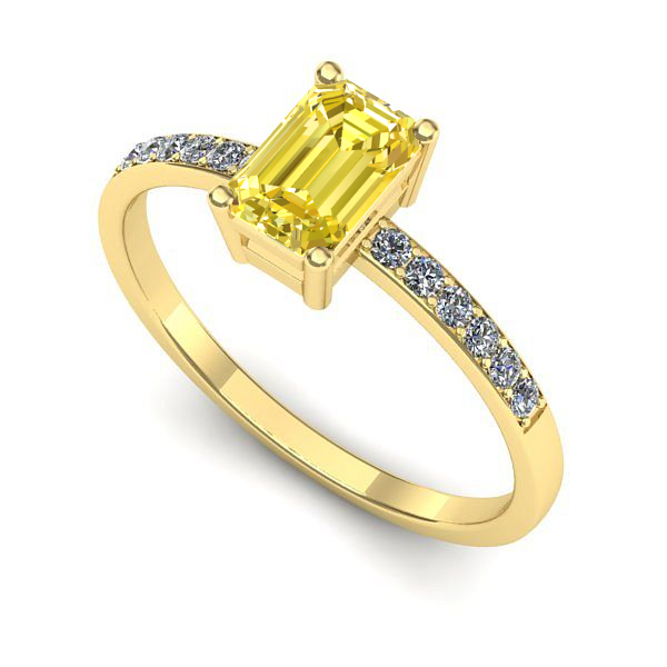 Inel logodna din aur galben cu safir galben