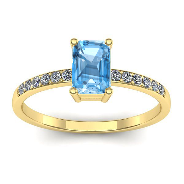 Inel cu topaz blue dreptunghiular