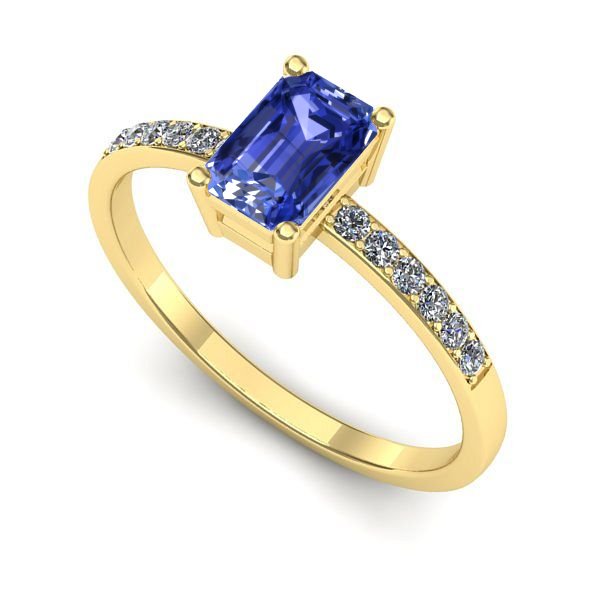 Inel din aur galben cu tanzanit