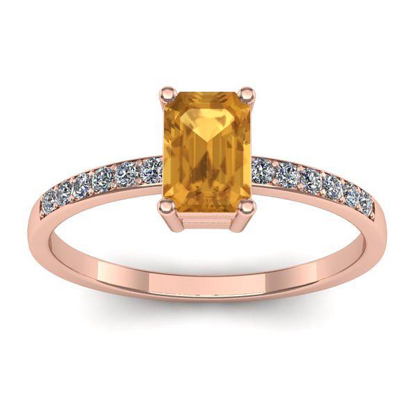 Inel de logodna cu citrin dreptunghiular