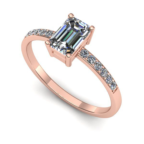 Inel din aur roz cu safir alb