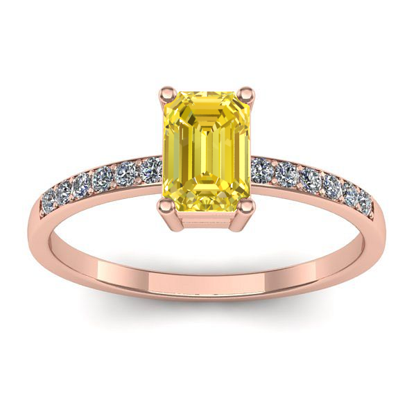 Inel logodna cu safir galben dreptunghiular