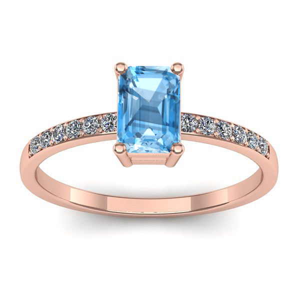 Inel cu topaz blue dreptunghiular