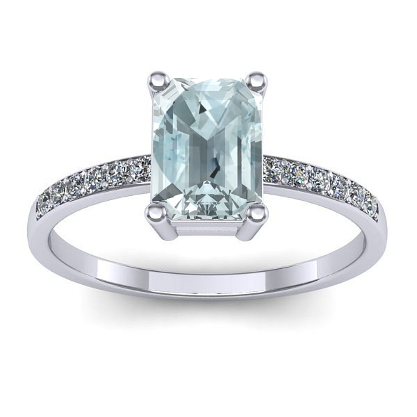 Inel cu aquamarin dreptunghiular