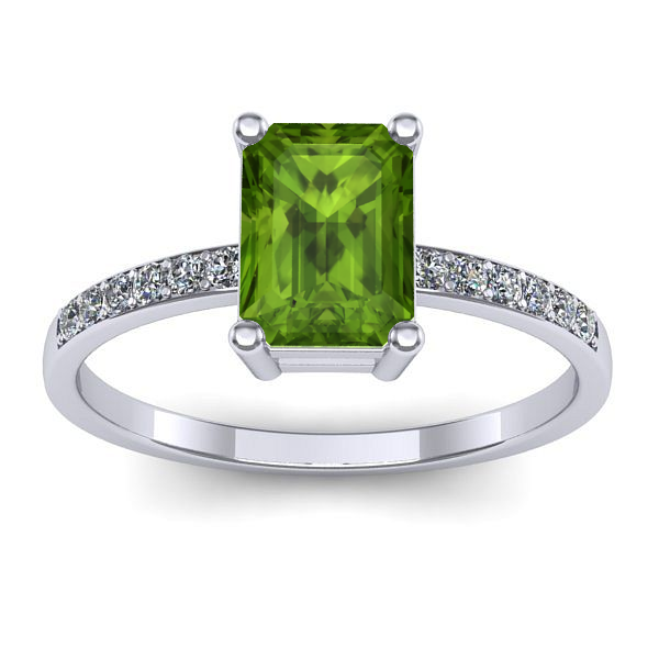 Inel cu peridot dreptunghiular