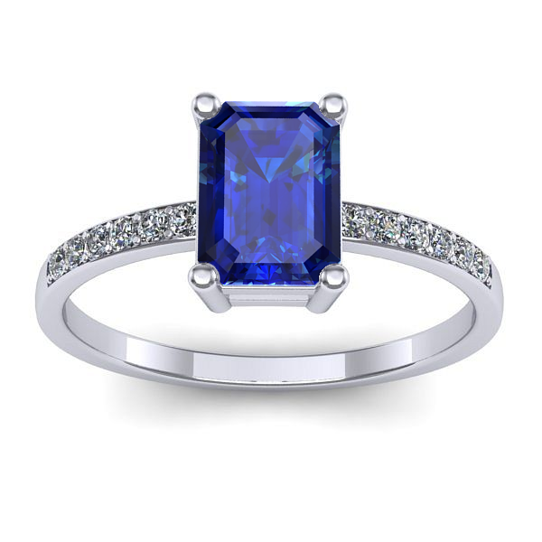 Inel de logodna cu safir dreptunghiular