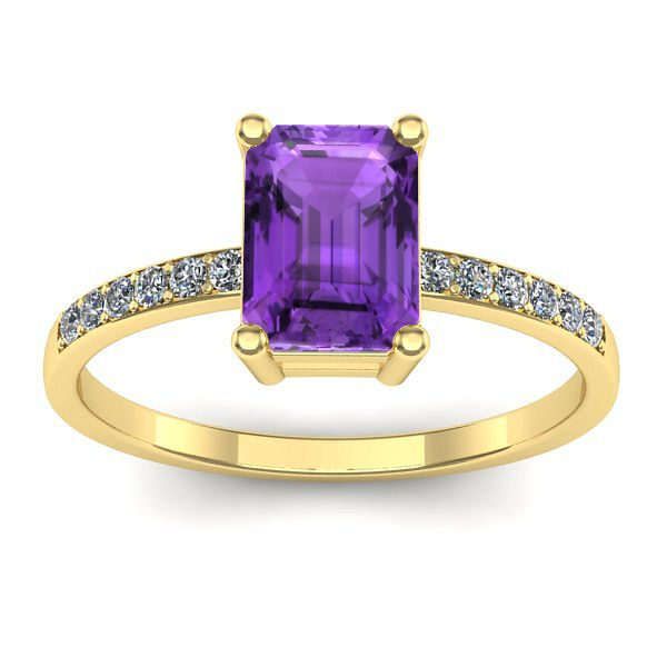 Inel cu ametist dreptunghiular