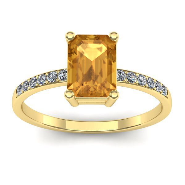 Inel de logodna cu citrin dreptunghiular