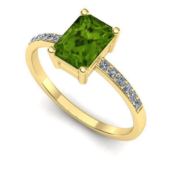 Inel de logodna din aur galben cu peridot