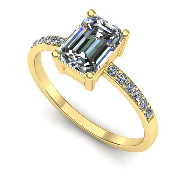 Inel din aur galben cu safir alb