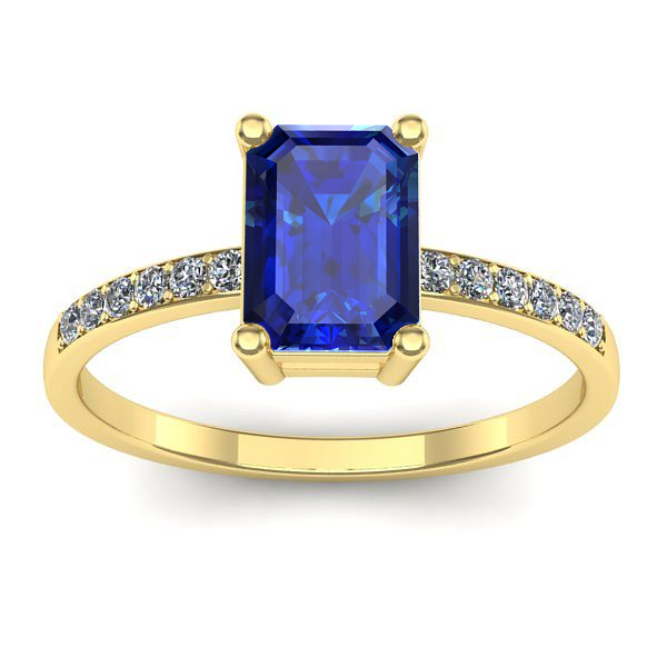 Inel cu safir dreptunghiular