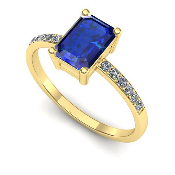 Inel din aur galben cu safir