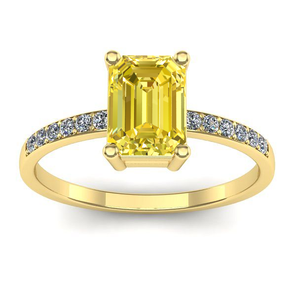 Inel cu safir galben dreptunghiular