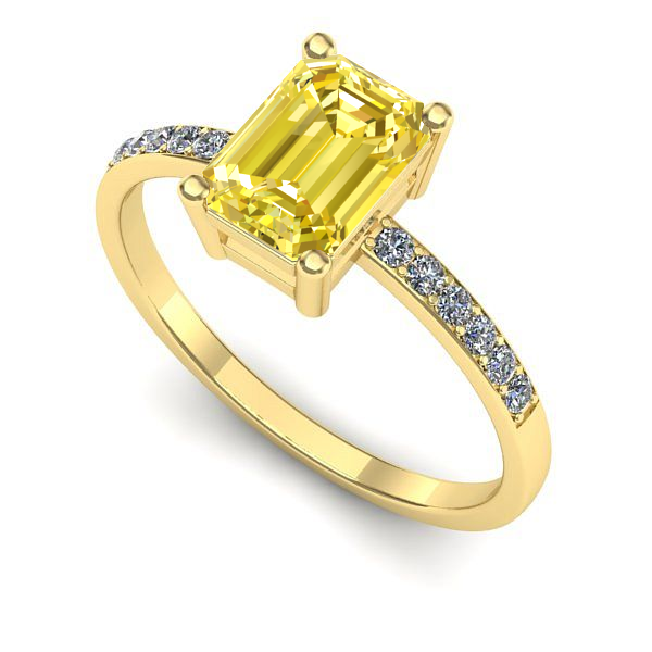 Inel logodna din aur galben cu safir galben