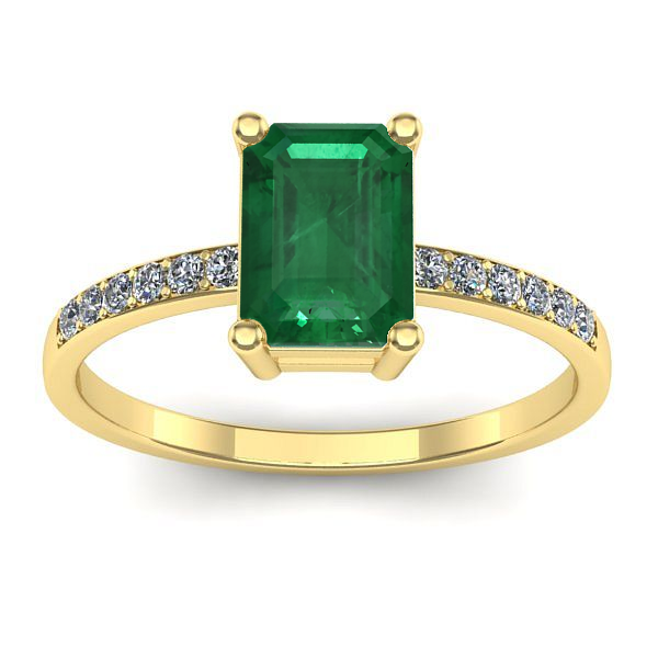 Inel cu smarald dreptunghiular