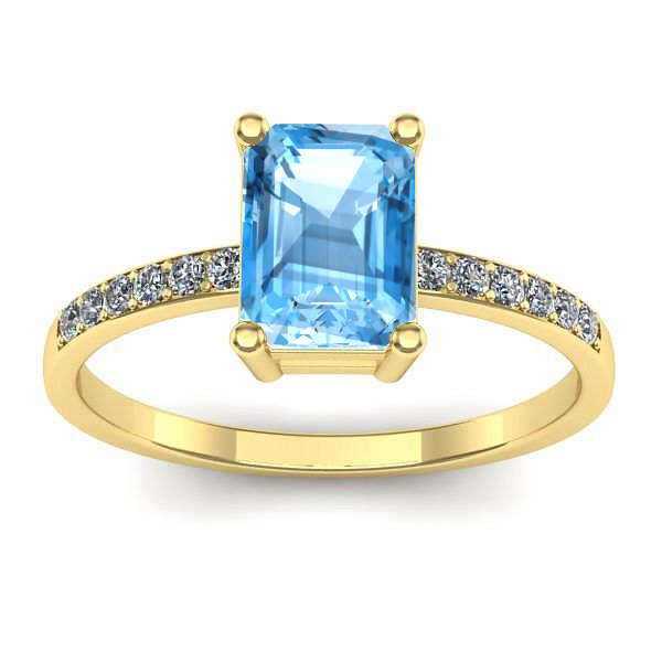 Inel logodna cu topaz blue dreptunghiular