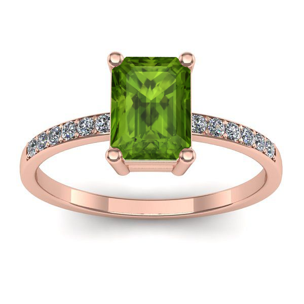 Inel de logodna cu peridot dreptunghiular