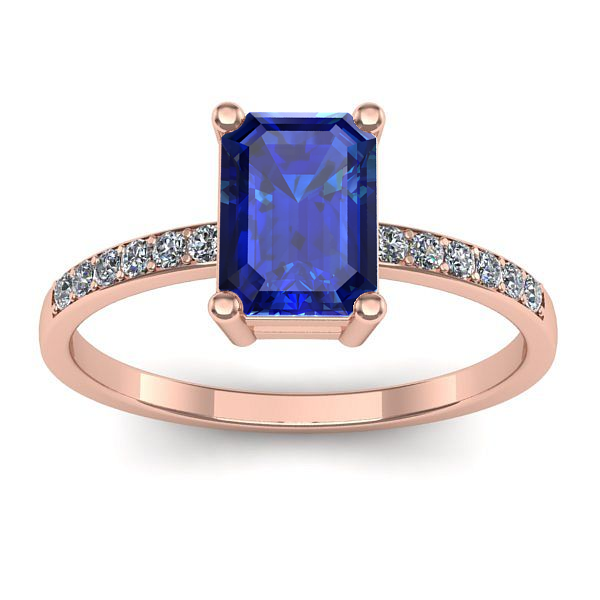 Inel cu safir dreptunghiular