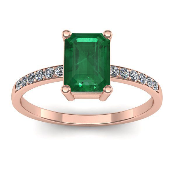 Inel de logodna cu smarald dreptunghiular