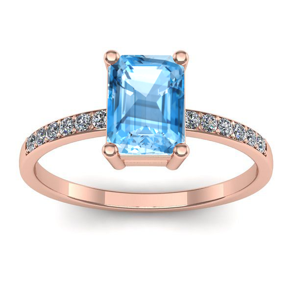 Inel de logodna cu topaz blue dreptunghiular