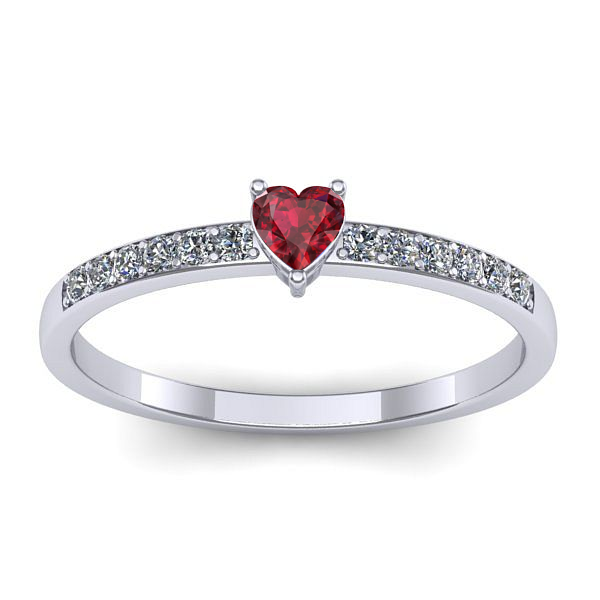 Inel logodna cu rubin inima