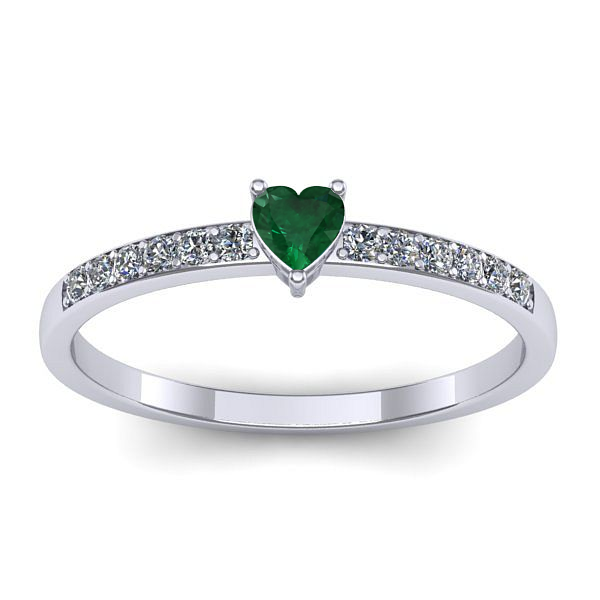 Inel de logodna cu smarald inima