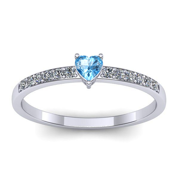 Inel de logodna cu topaz blue inima