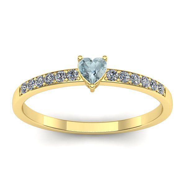 Inel logodna cu aquamarin inima
