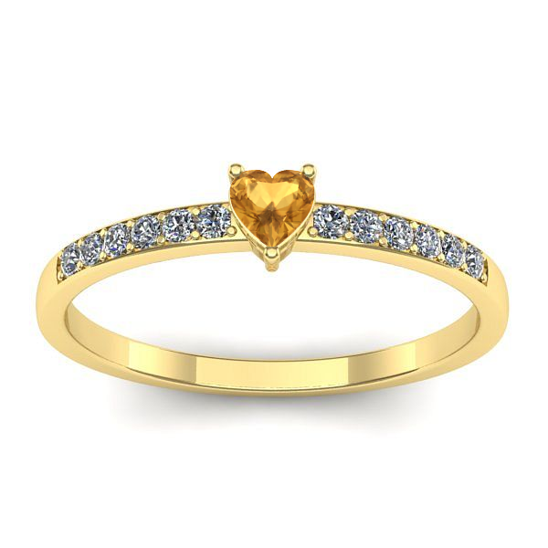 Inel de logodna cu citrin inima