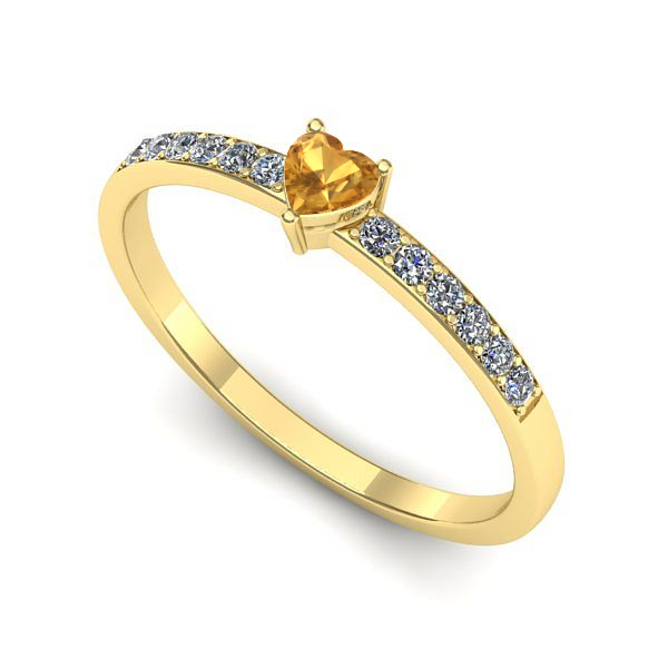 Inel din aur galben cu citrin