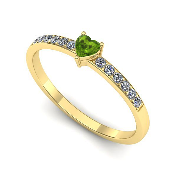 Inel din aur galben cu peridot